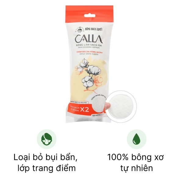Bông tẩy trang Calla mềm mịn dạng tròn 3D