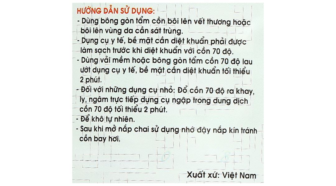 Cồn 70 độ Bidophar