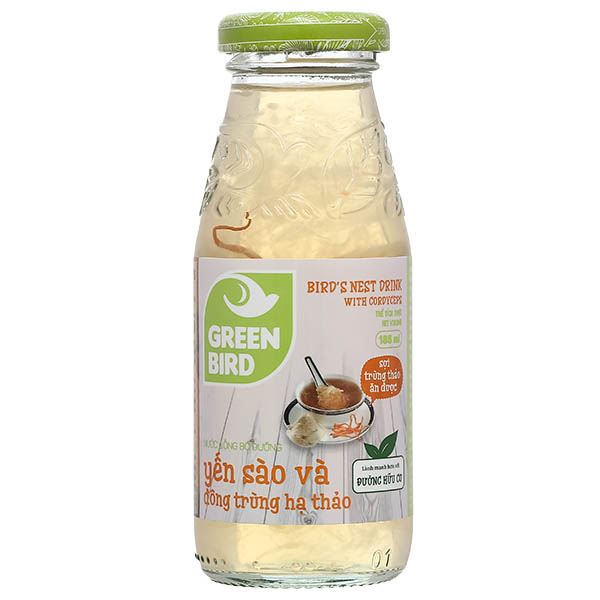 Nước yến sào và đông trùng hạ thảo Green Bird chai 185ml