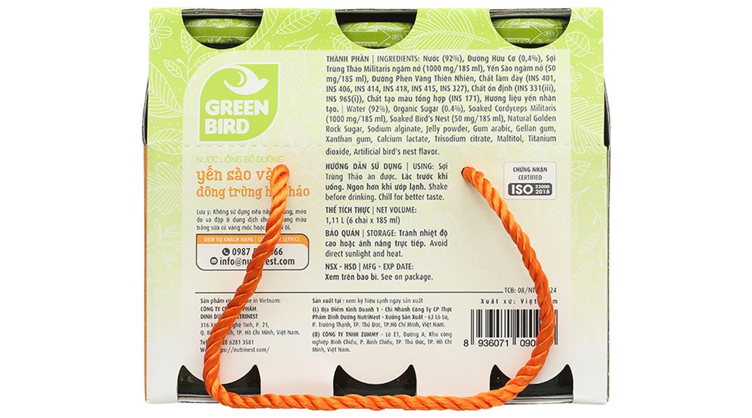 Nước Yến Đông Trùng Hạ Thảo Green Bird Nutrinest