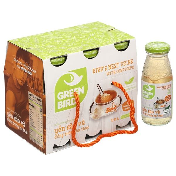 Nước Yến Đông Trùng Hạ Thảo Green Bird Nutrinest lốc 6 chai x 185ml