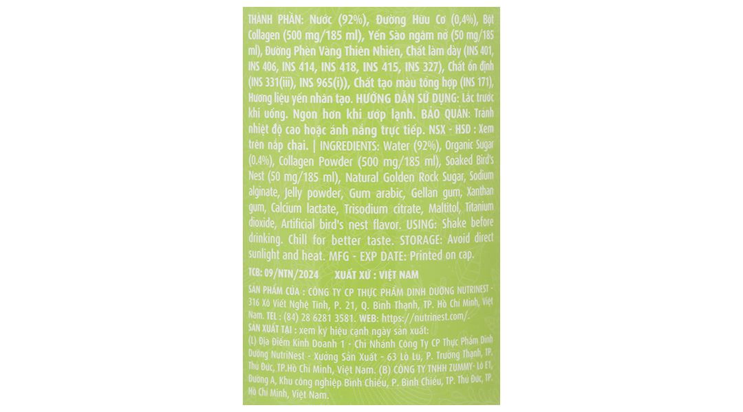 Nước Yến Collagen Green Bird Nutrinest