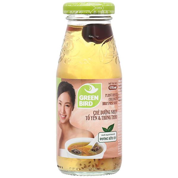 Chè dưỡng nhan tổ yến và trùng thảo Green Bird chai 175ml