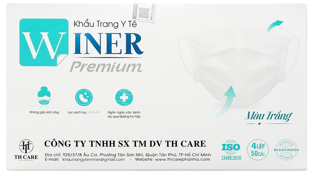 Khẩu trang y tế Winer 4 lớp màu trắng