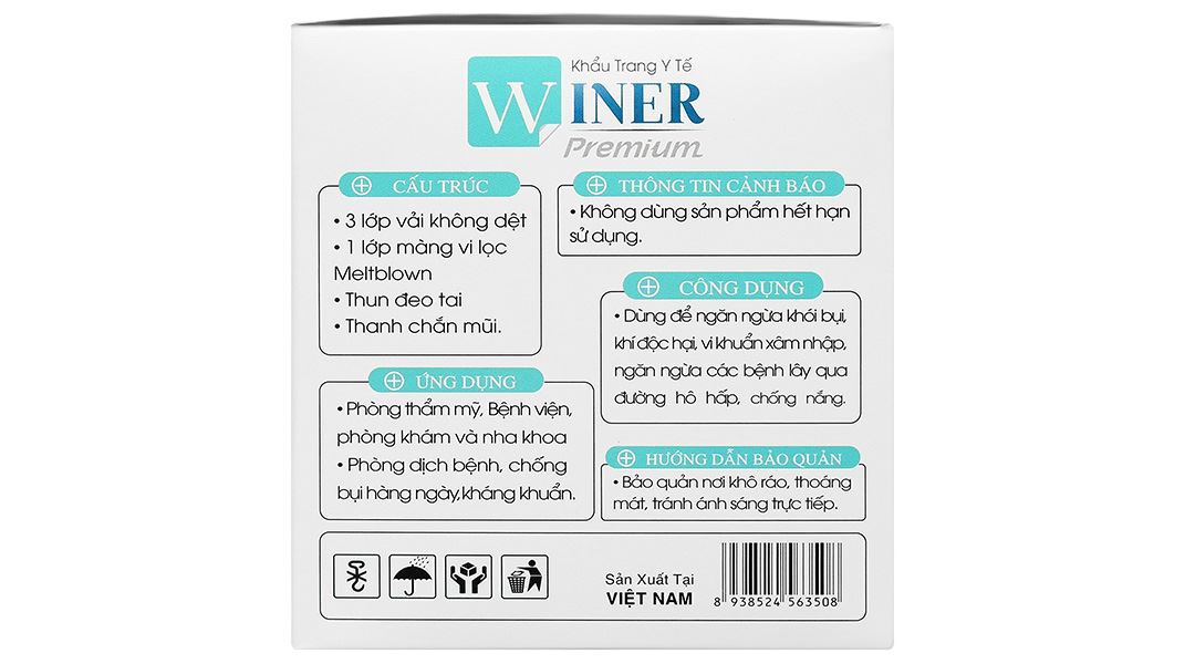 Khẩu trang y tế Winer 4 lớp màu trắng