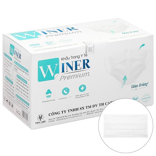 Khẩu trang y tế Winer 4 lớp màu trắng hộp 50 cái