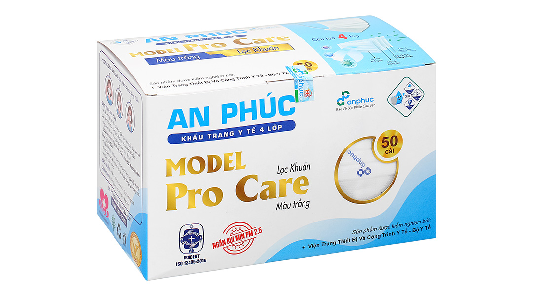 Khẩu trang y tế An Phúc 4 lớp màu trắng