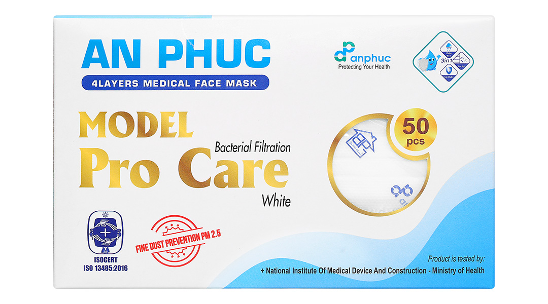 Khẩu trang y tế An Phúc 4 lớp màu trắng