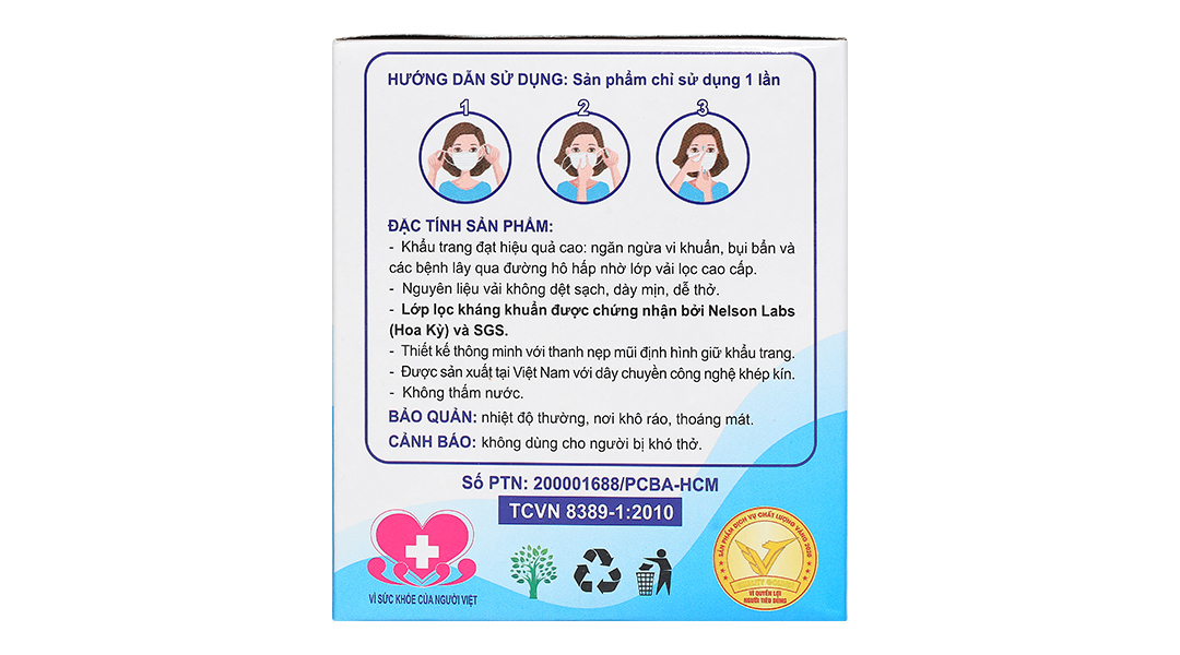 Khẩu trang y tế An Phúc 4 lớp màu trắng