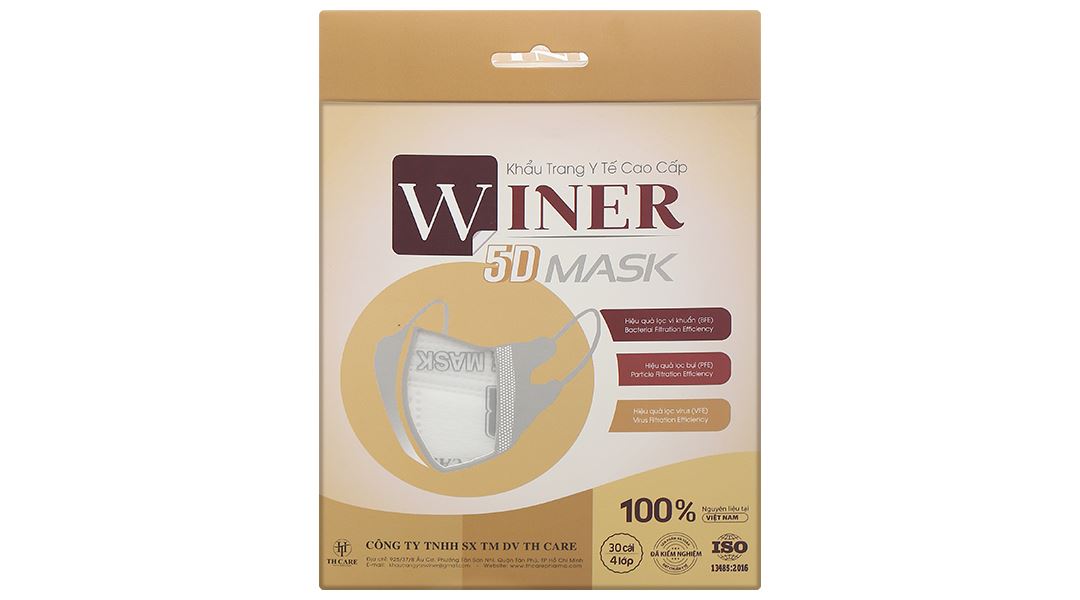 Khẩu trang y tế Winer 5D Mask 4 lớp màu trắng