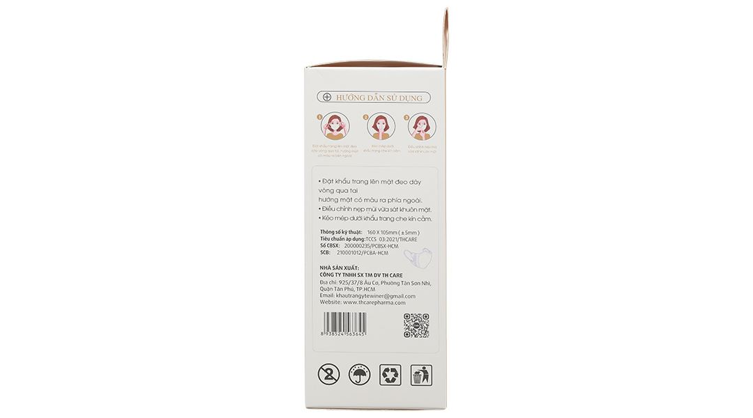 Khẩu trang y tế Winer 5D Mask 4 lớp màu trắng