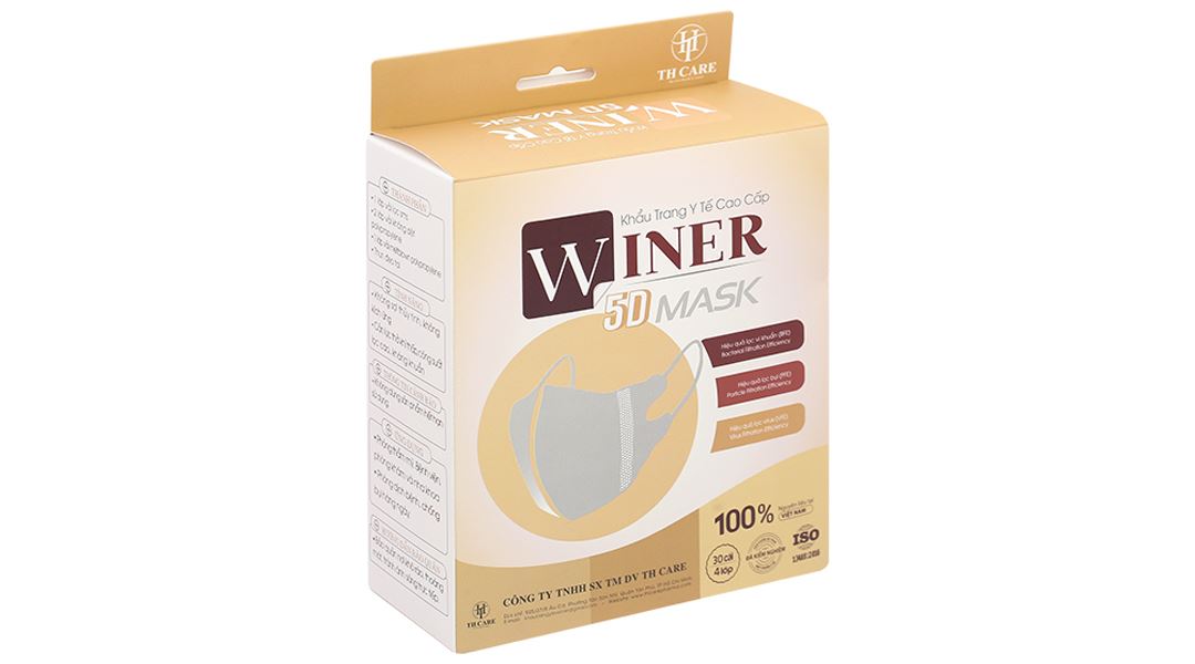 Khẩu trang y tế Winer 5D Mask 4 lớp màu đen