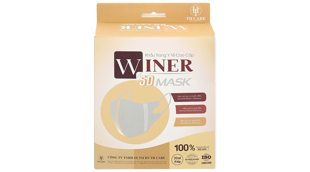 Khẩu trang y tế Winer 5D Mask 4 lớp màu đen