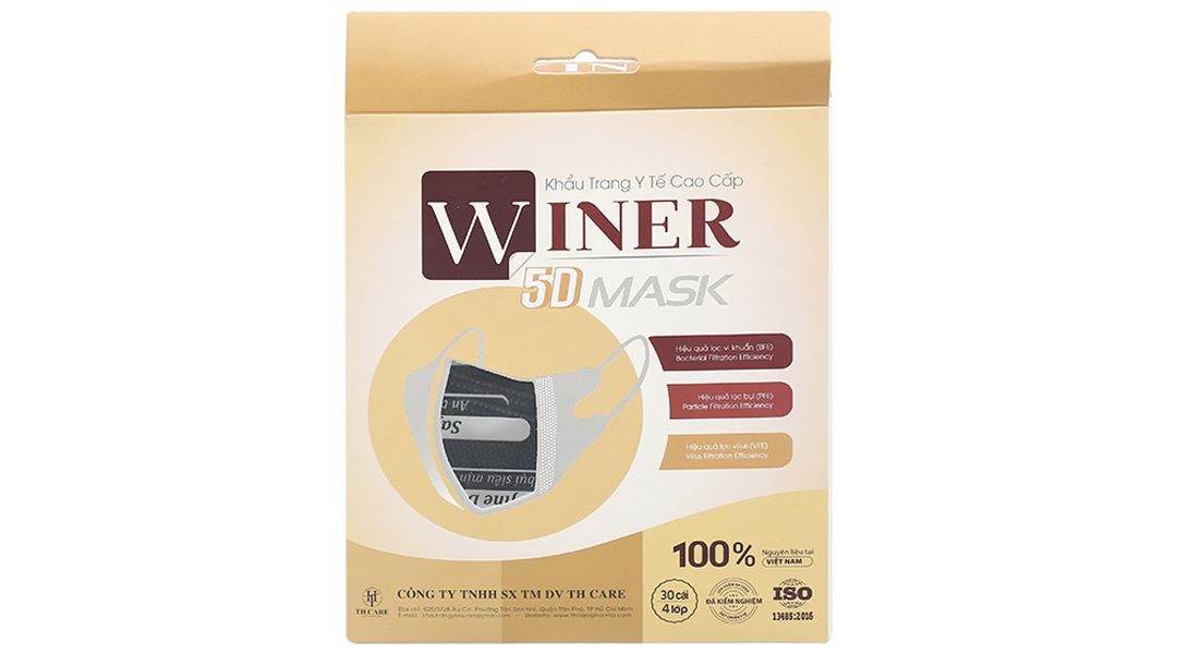 Khẩu trang y tế Winer 5D Mask 4 lớp màu đen