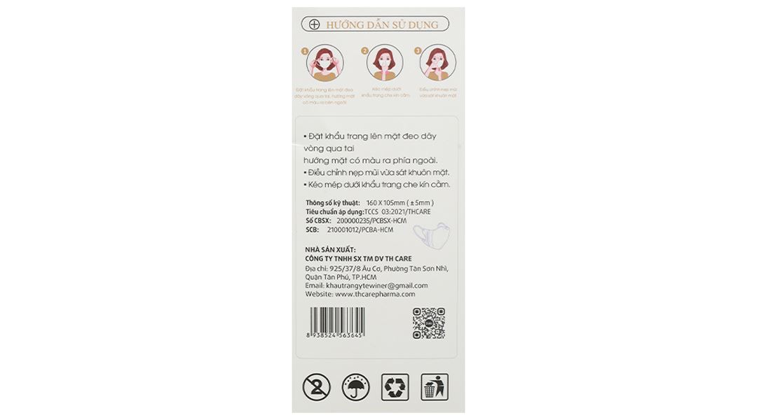 Khẩu trang y tế Winer 5D Mask 4 lớp màu đen
