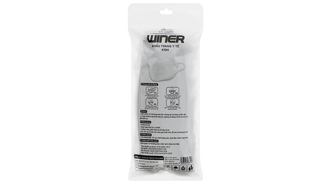 Khẩu trang y tế Winer KF94 4D mask 4 lớp màu đen
