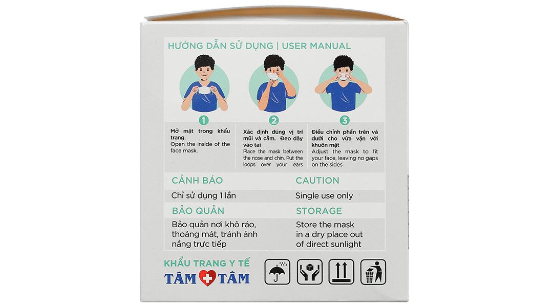 Khẩu trang y tế Tâm Tâm 4 lớp màu trắng