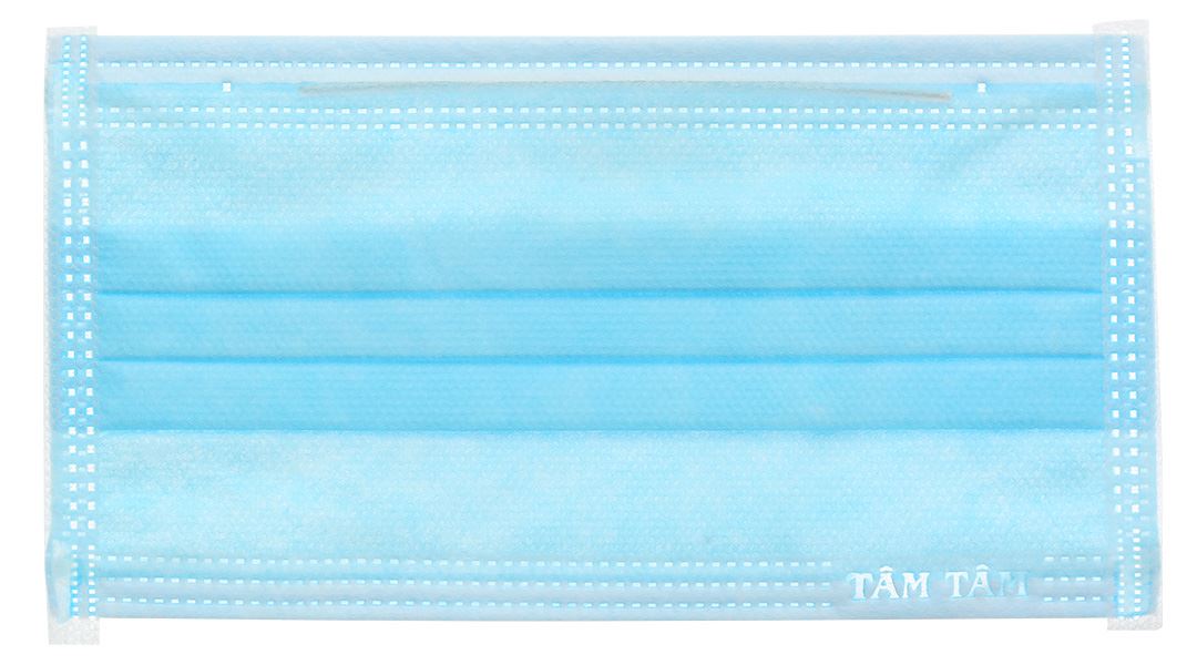 Khẩu trang y tế Tâm Tâm 4 lớp màu xanh