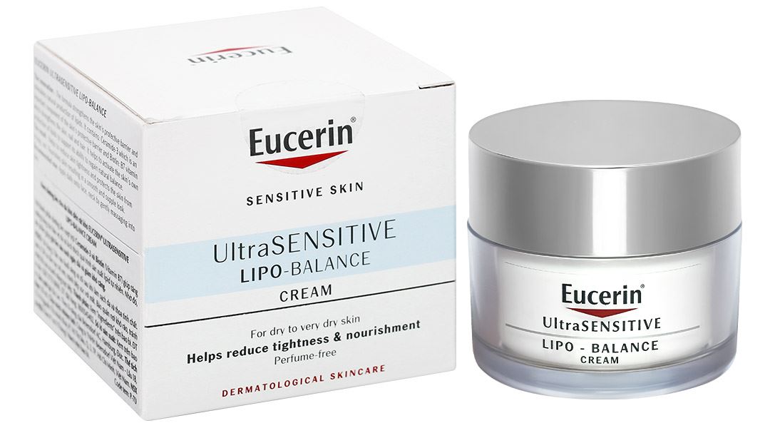 Kem Eucerin Ultrasensitive Lipo Balance giữ ẩm sâu, giảm khô