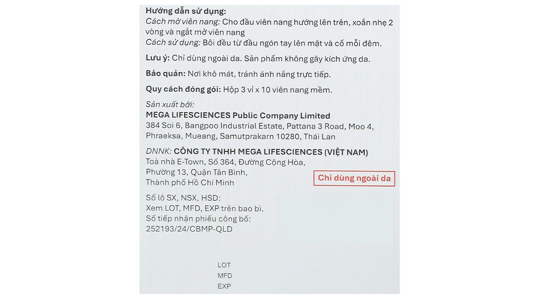 Serum NNO Vite Aplicapz dưỡng trắng da hộp 3 vỉ x 10 viên - 8