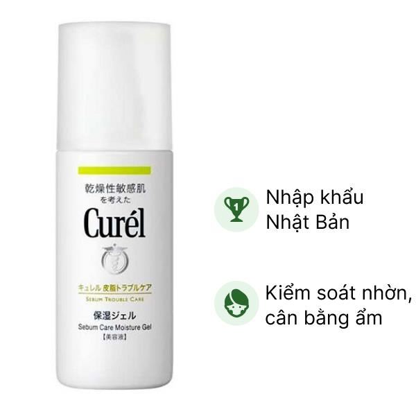 Gel Curél kiểm soát bã nhờn, ngừa mụn cho da dầu và da nhạy cảm chai 120ml