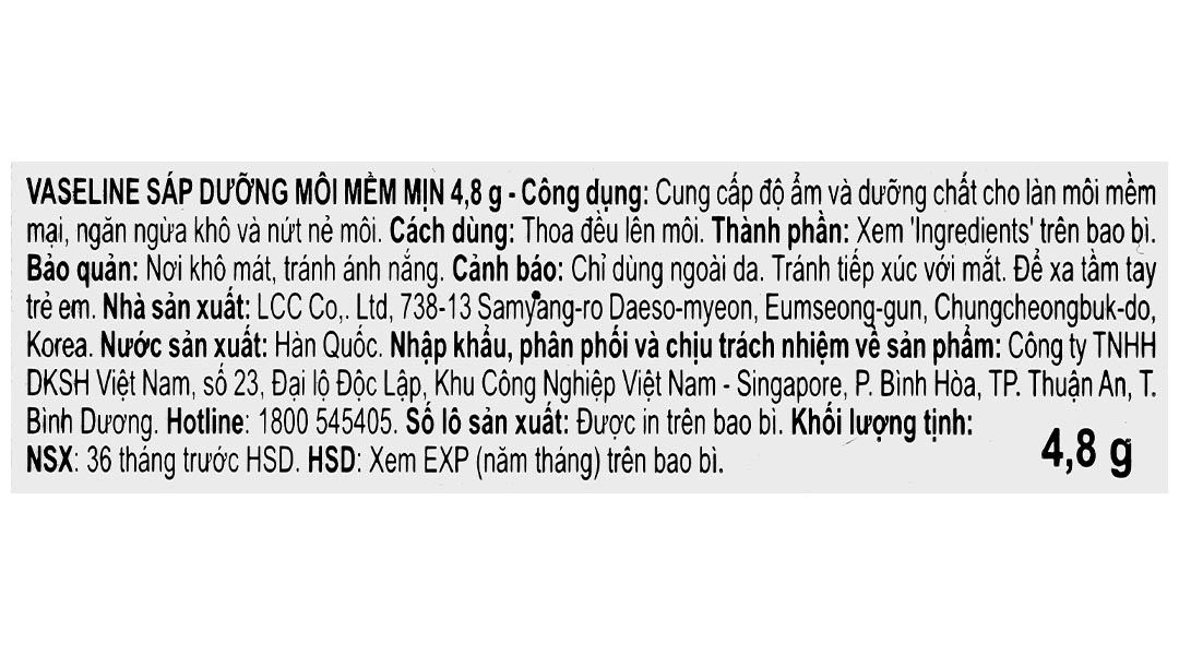Sáp dưỡng môi Vaseline Rosy Lips cung cấp độ ẩm và dưỡng chất cho môi thỏi 4.8g - 16