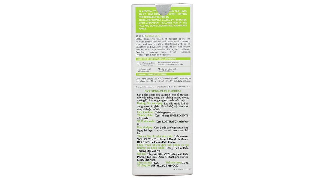 Serum SVR Sebiaclear mờ vết nám, sáng da, chống nhăn