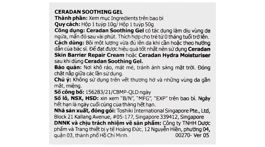 Gel Ceradan Soothing làm dịu vùng da ngứa, mẩn đỏ