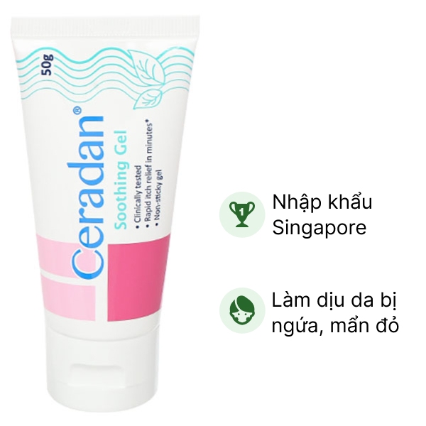 Gel Ceradan Soothing làm dịu vùng da ngứa, mẩn đỏ tuýp 50g
