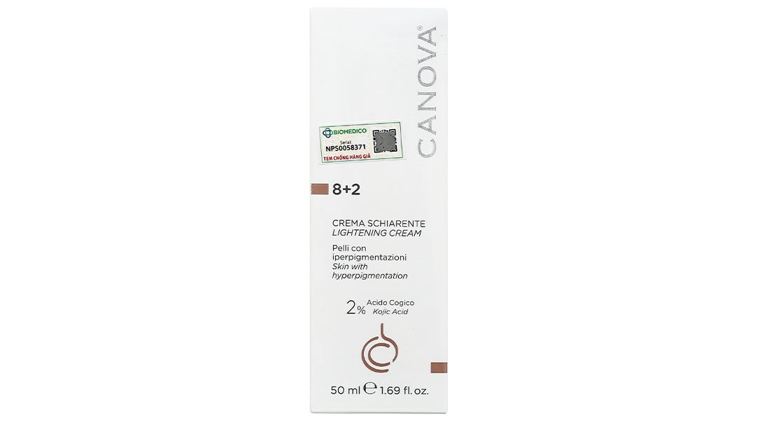 Kem Canova 8+2 Lightening Cream hỗ trợ làm mờ thâm nám, giúp sáng da