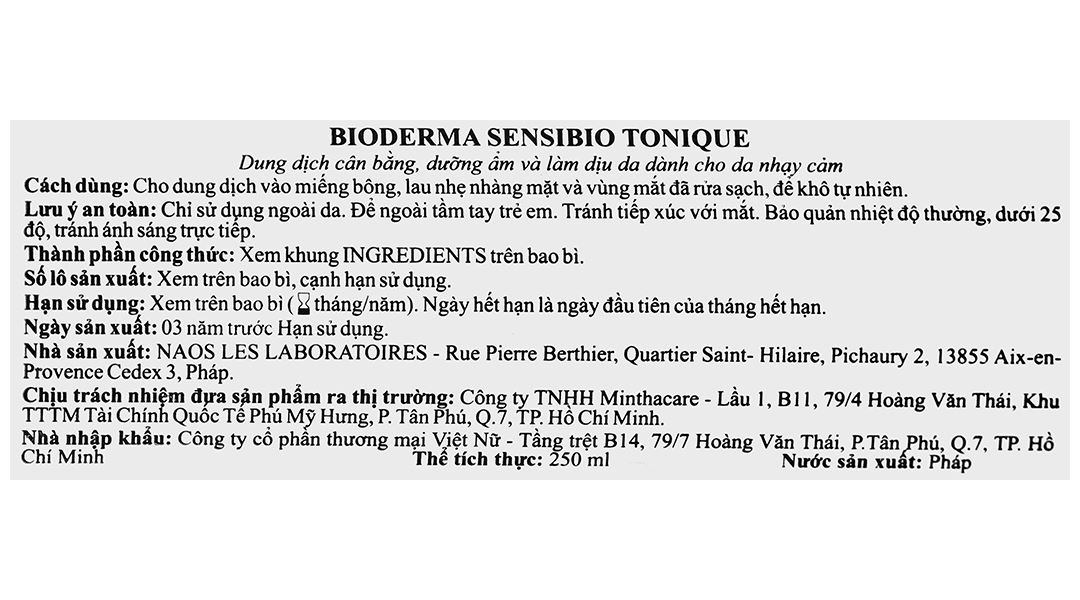 Nước cân bằng Bioderma Sensibio Tonique dưỡng ẩm và làm dịu da