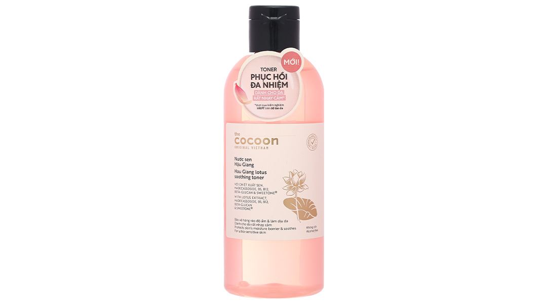 Nước cân bằng Cocoon Sen Hậu Giang làm dịu da nhạy cảm