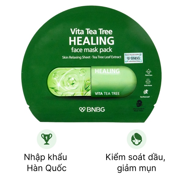 Mặt nạ BNBG Vita Tea Tree Tràm Trà kiểm soát dầu và mụn
