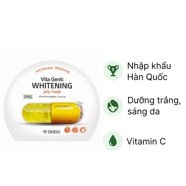 Mặt nạ BNBG Vita Genic Whitening Jelly Mask giúp dưỡng trắng, làm sáng da miếng 30ml