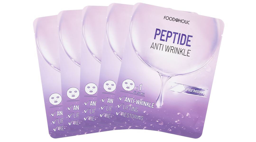 Combo 5 miếng Mặt nạ Foodaholic Peptide Anti Wrinkle lấp đầy nếp nhăn