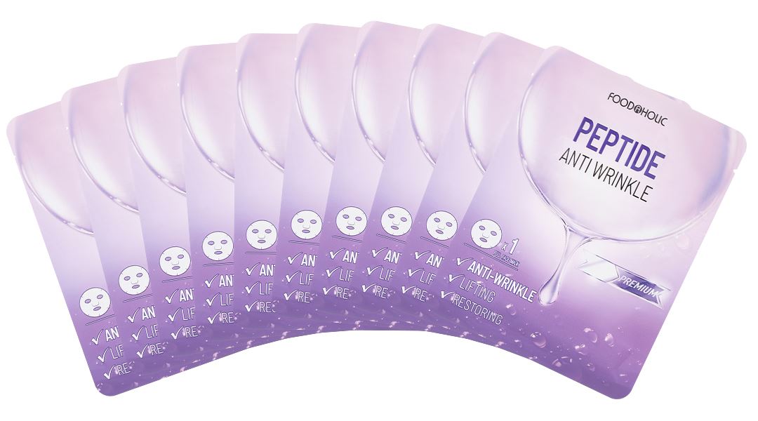 Combo 10 miếng Mặt nạ Foodaholic Peptide Anti Wrinkle lấp đầy nếp nhăn