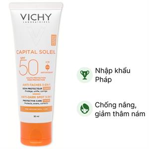 Kem chống nắng Vichy Capital Soleil Anti-Dark Spot 3-in-1 (có màu) SPF 50  giảm thâm nám tuýp 50ml