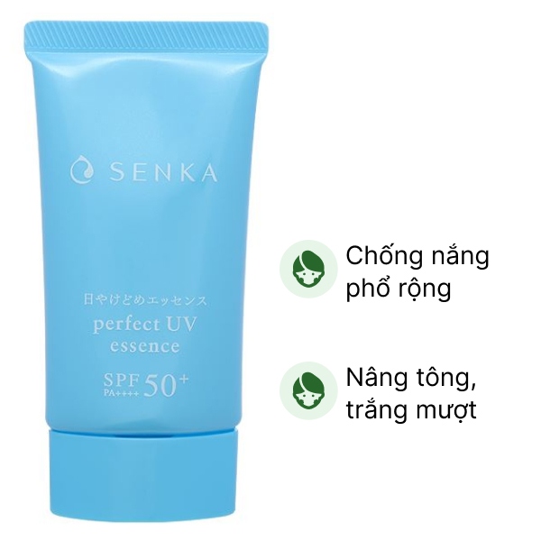 Kem chống nắng Senka Perfect UV Essence SPF 50 /PA     chống nắng, nâng tông tuýp 50g