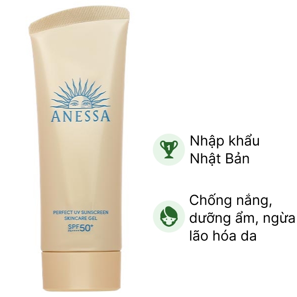 Gel chống nắng Anessa Perfect UV Sunscreen Skincare Gel SPF50 /PA     dưỡng ẩm, bảo vệ da tuýp 90g