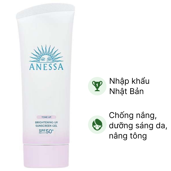 Gel chống nắng Anessa Brightening UV SPF50+/PA++++ dưỡng sáng da