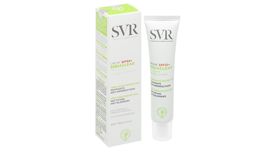 Kem chống nắng SVR Sebiaclear Creme SPF50+ làm sạch dầu, giảm mụn