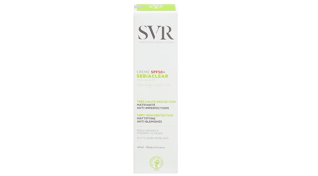 Kem chống nắng SVR Sebiaclear Creme SPF50+ làm sạch dầu, giảm mụn