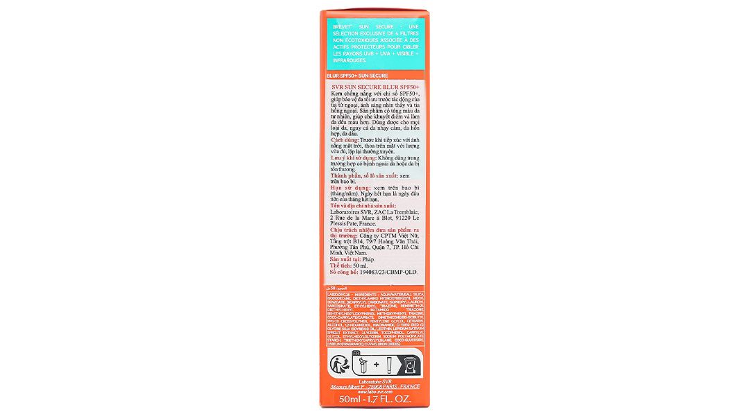 Kem chống nắng SVR Sun Secure Blur SPF50+ giúp che khuyết điểm