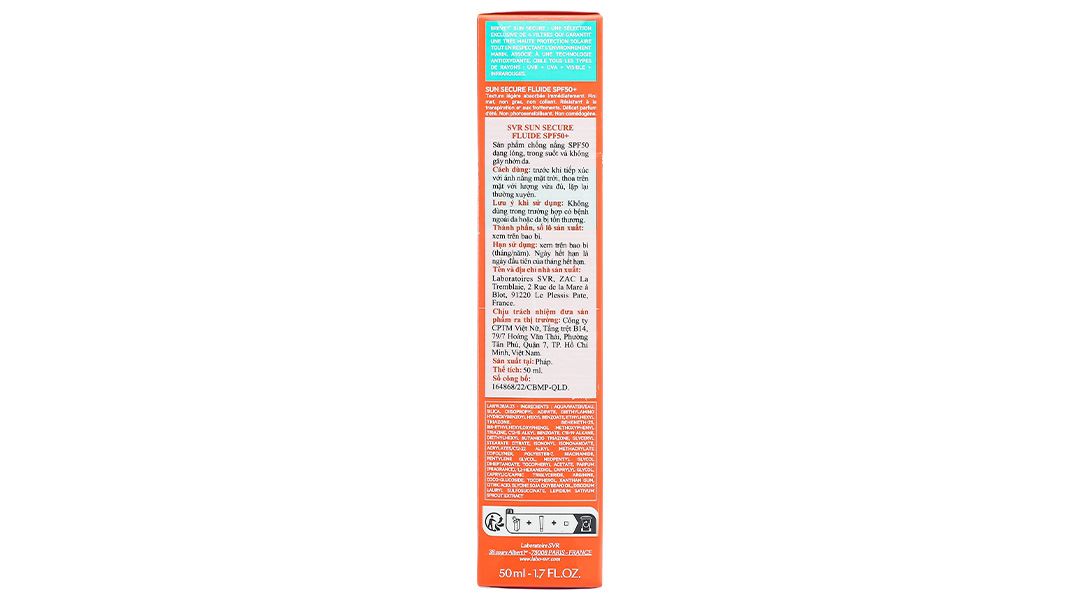 Kem chống nắng SVR Sun Secure Fluide SPF50+ không gây nhờn da