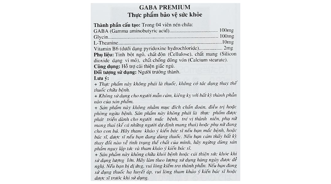 Thực phẩm bảo vệ sức khoẻ Gaba Premium
