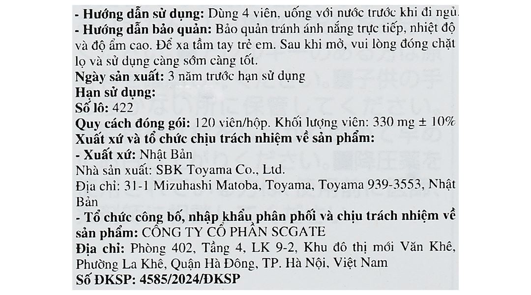 Thực phẩm bảo vệ sức khoẻ Gaba Premium