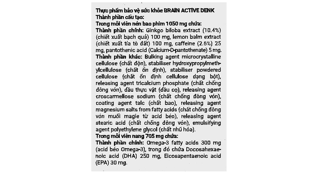 Thực Phẩm Bảo Vệ Sức Khỏe Brain Active Denk