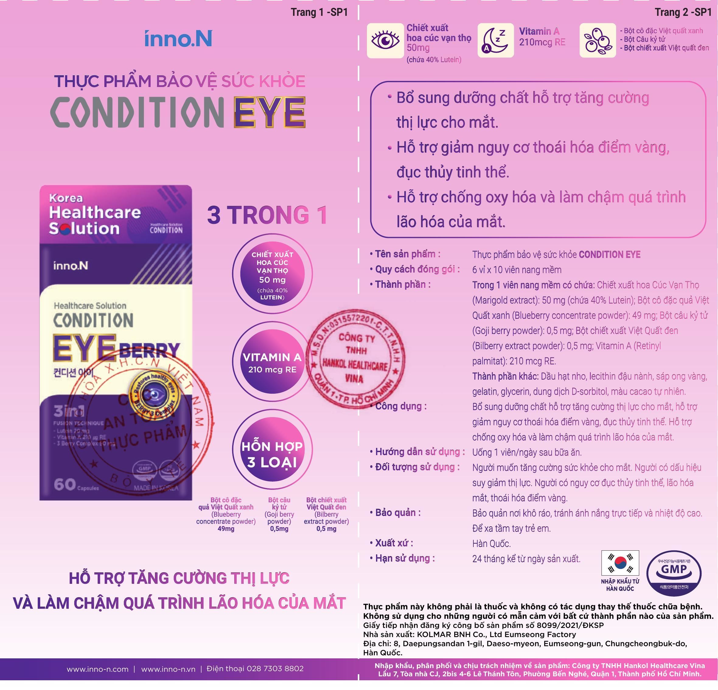 Thực phẩm bảo vệ sức khỏe Condition Eye