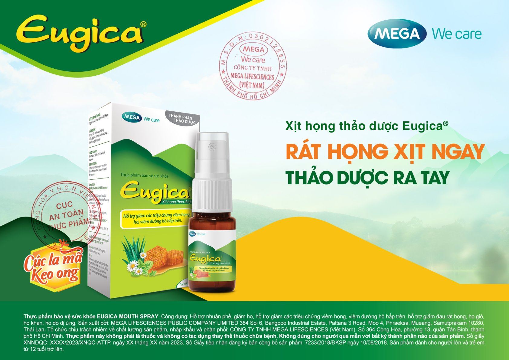 Xịt Họng Thảo Dược Eugica Mouth Spray 10ml