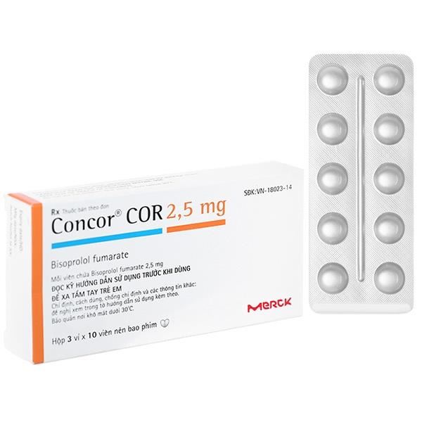 Concor COR 2.5mg trị bệnh suy tim mạn tính ổn định